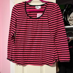 Vixen by Micheline Pitt pink and black troublemaker top